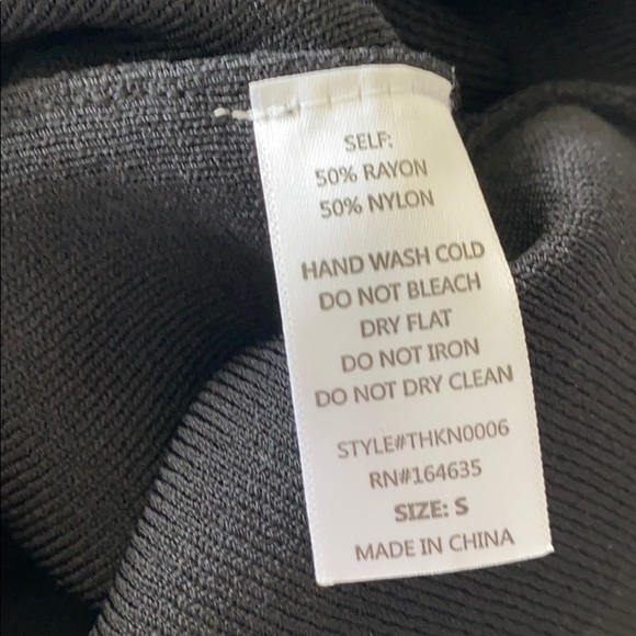 Black Bodycon Ribbed Long Bell Sleeve Dress S - Picture 4 of 4